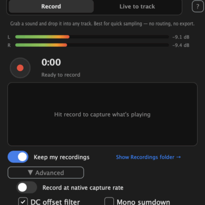 「AudioRoute 0.5」でPC音声をDAWに取り込む、設定不要のサンプリング環境